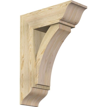 Ekena Millwork Thorton Traditional Rough Sawn Bracket w/ Offset Brace, Douglas Fir, 8"W x 22"D x 30"H BKT0806X22X30THR01RDF